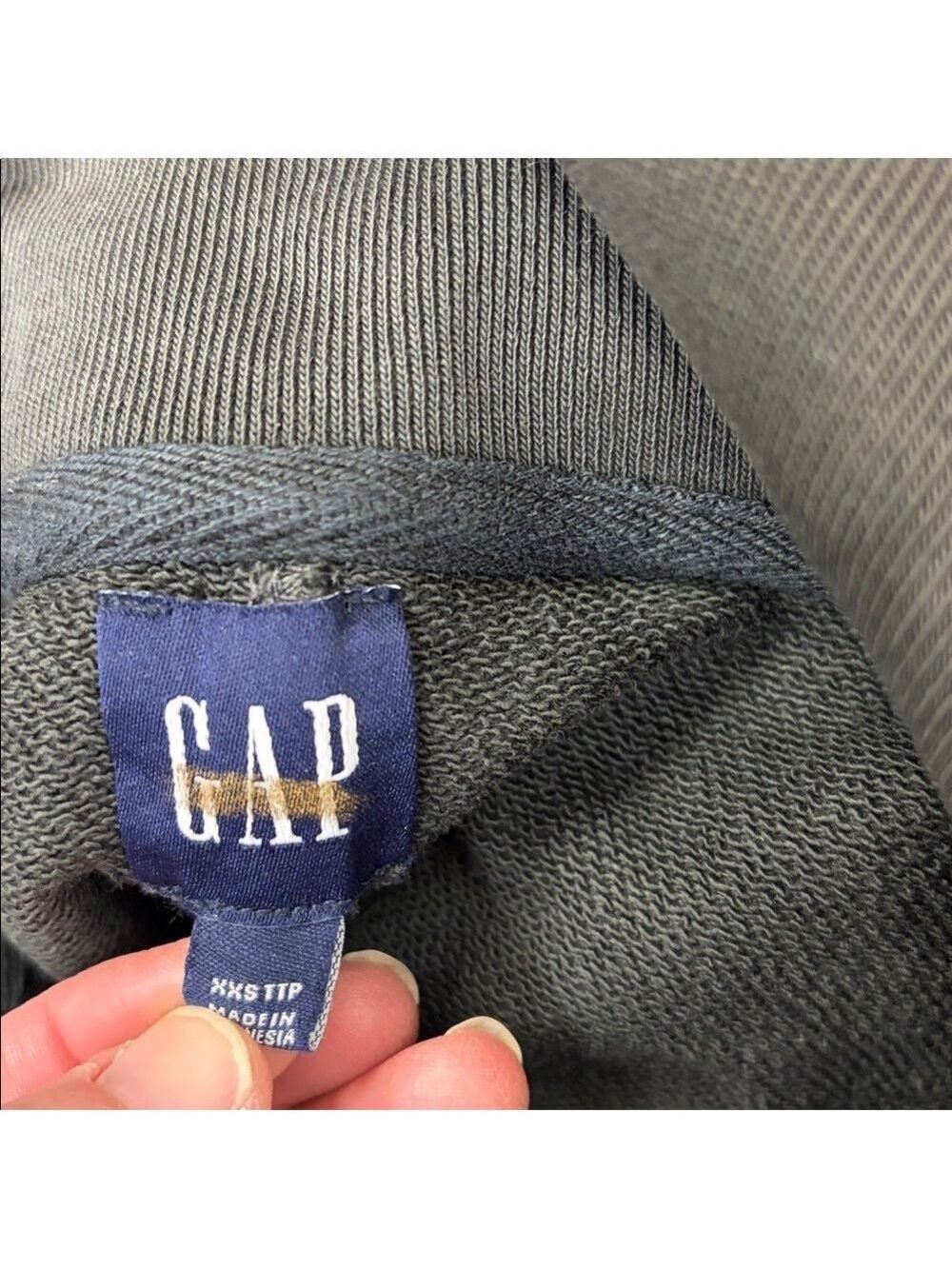 Gap Cropped Heavyweight French Terry Bomber Jacket NWOT XXS Slouchy baggy - Picture 5 of 5